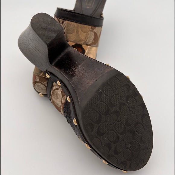 Coach mules, patchwork, gold studded - Picture 6 of 8